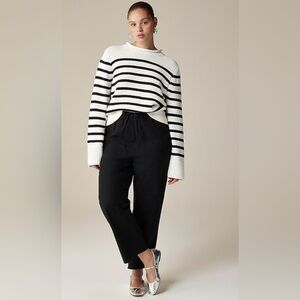 J. Crew Black and White Striped Rollneck Sweater!
